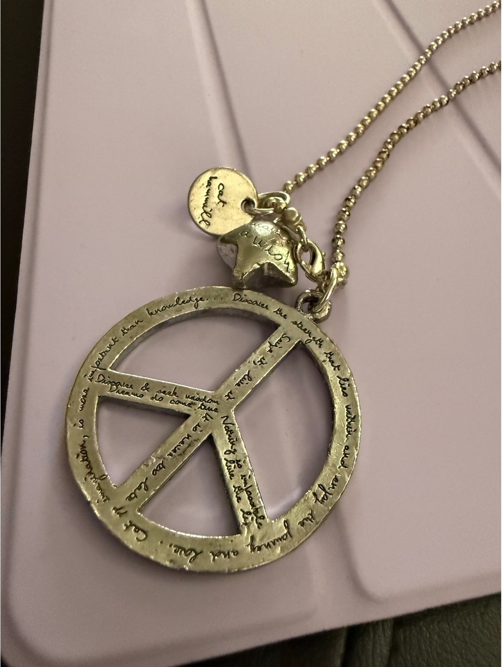 PEACE free people necklace bulk chunky inspirational star